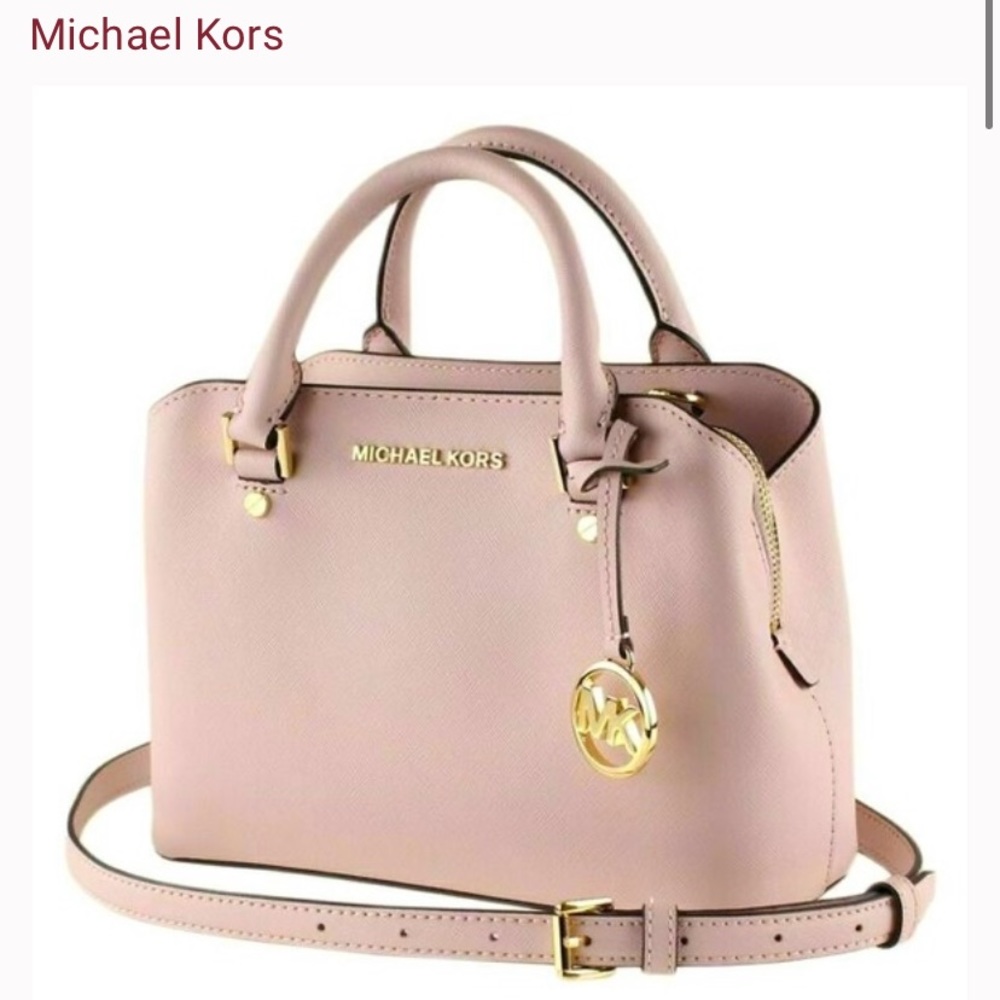 Michael Kors Savannah Small Satchel In Pink